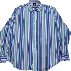 TailorByrd XL Multicolor Stripe Dress Shirt Men's Cotton Long Sleeve Casual
